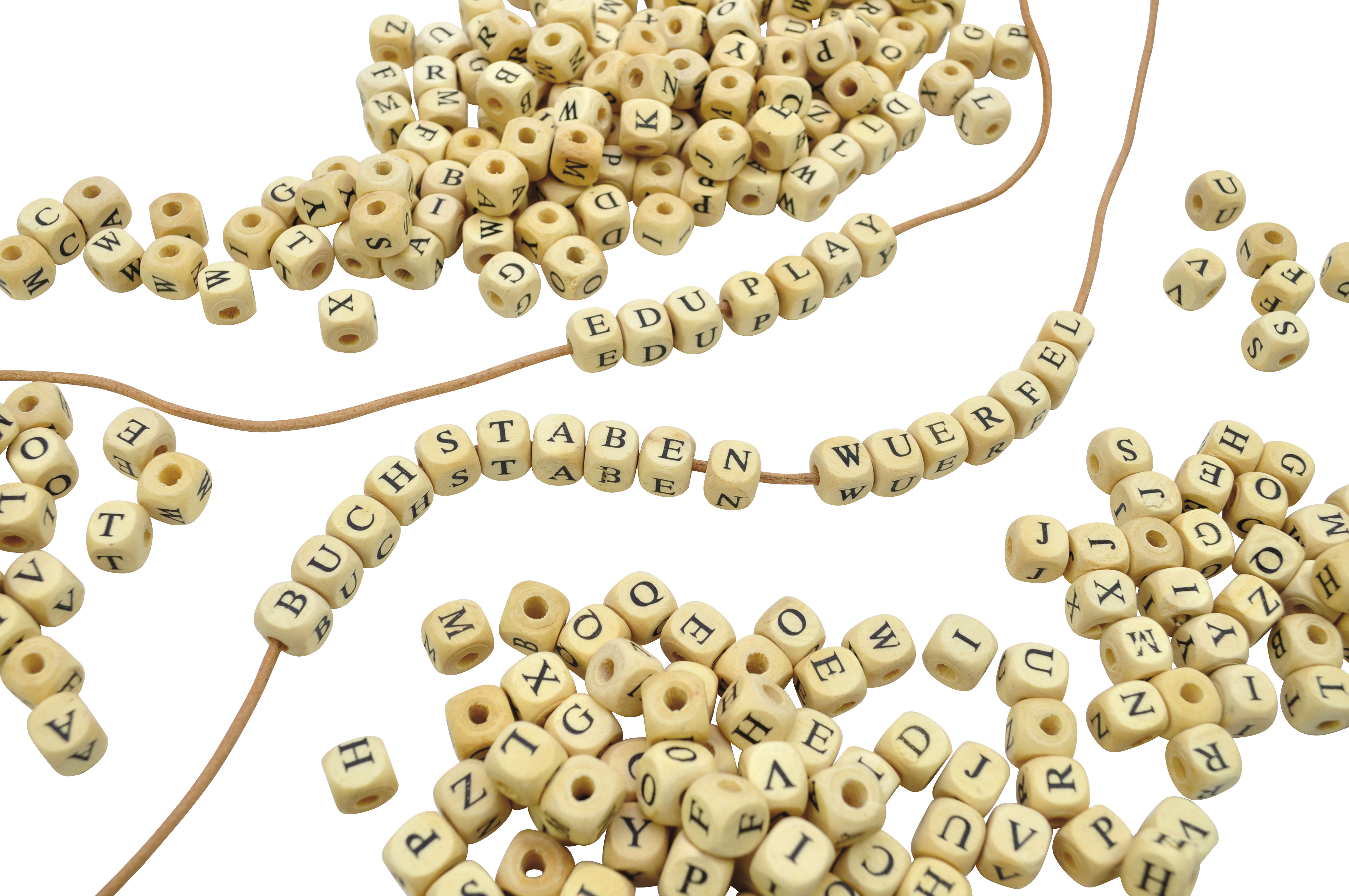 Fädelbuchstaben ca. 300 Buchstabenwürfel ohne Schnüre Fädelschnur Fädelspaß Fädelspiel